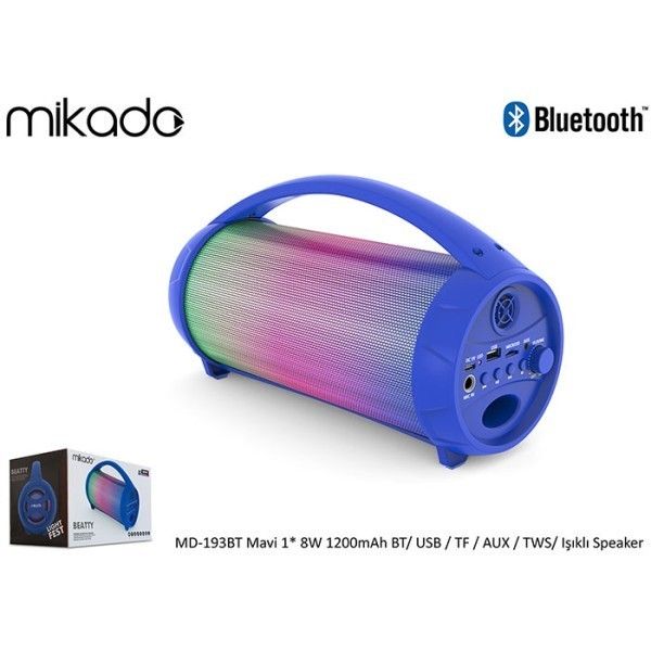 Mikado MD-193BT Mavi 8W Usb/TF/Aux/BT Speaker #3