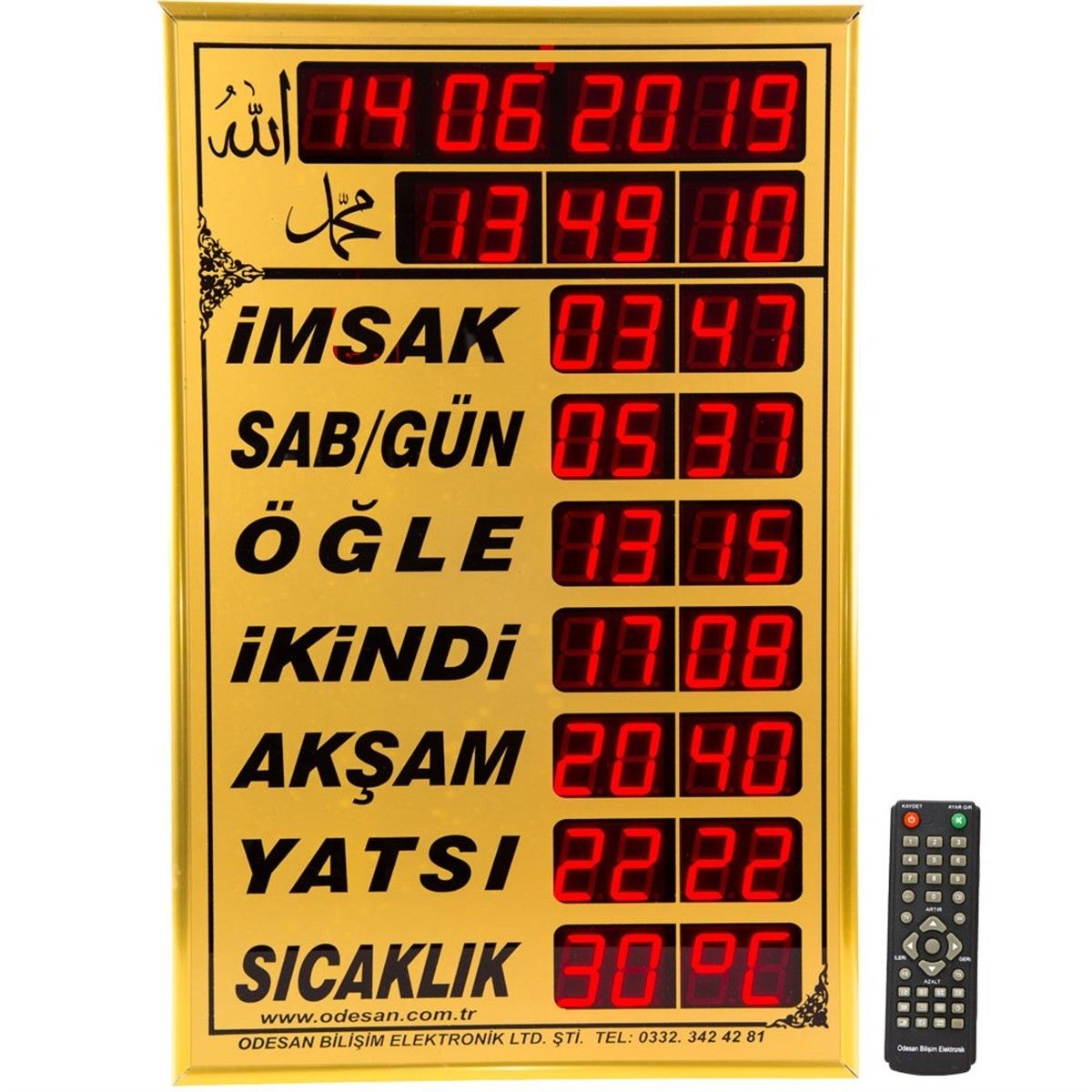 Odesan 21x35cm Ev Tipi Dijital İmsakiye #2