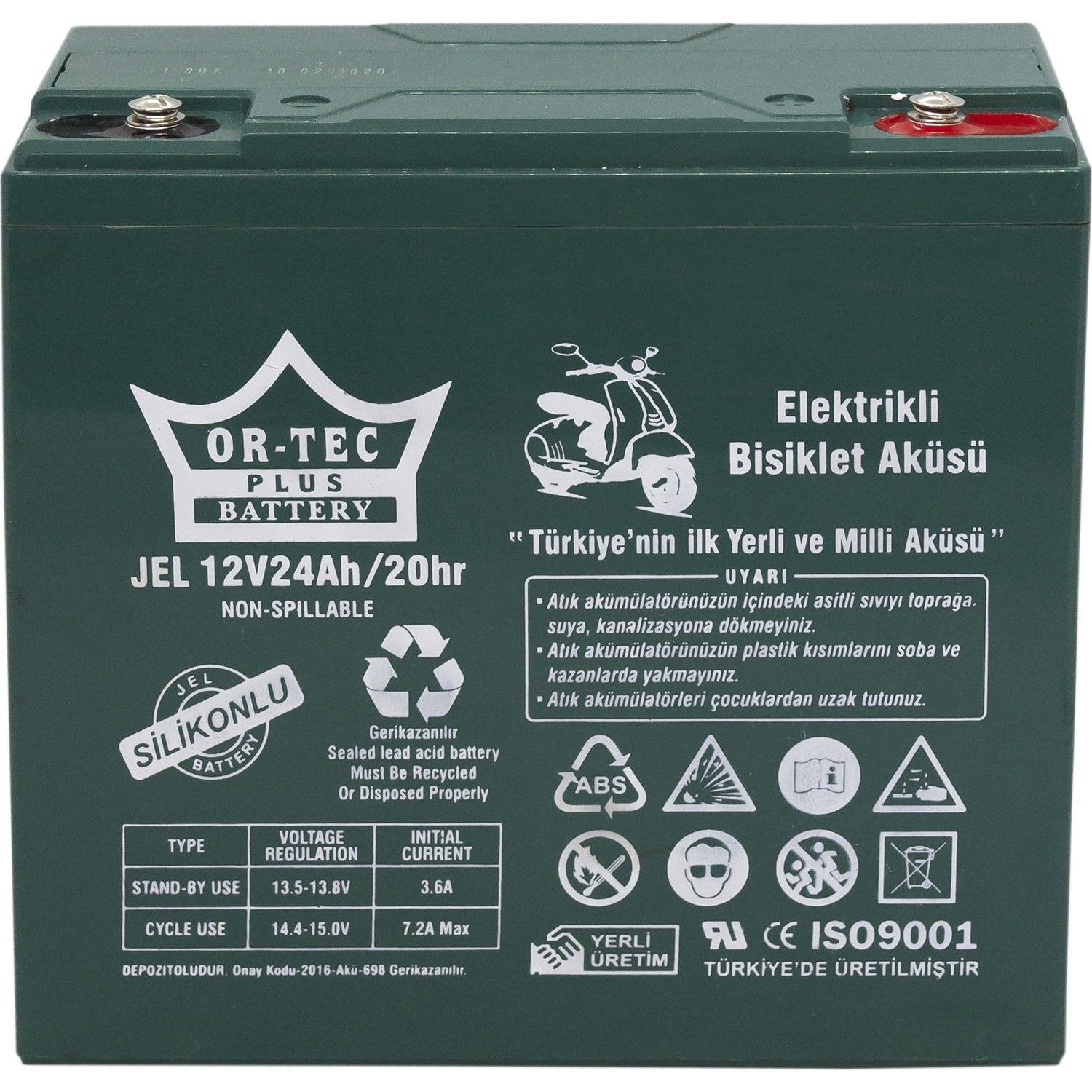 Ortec 12V 24A Silikon Jel Akü #3