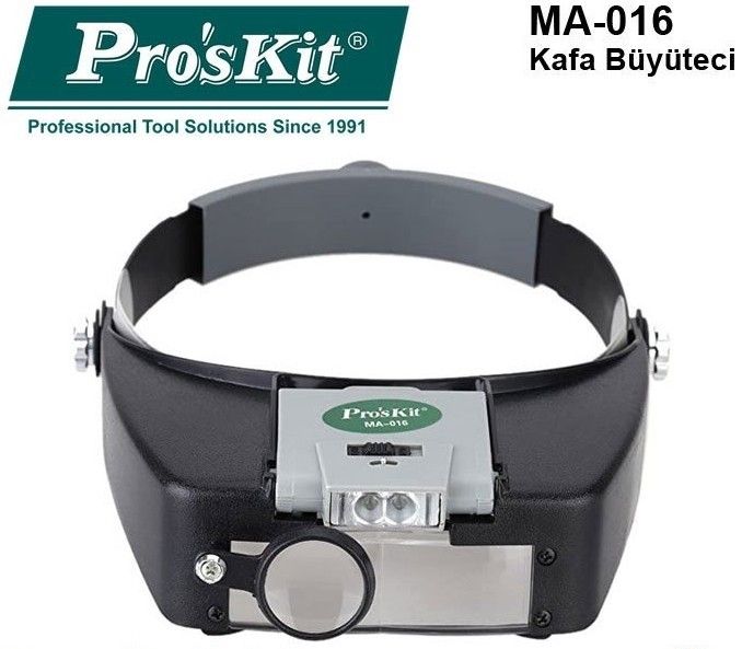 Proskit MA-016 Kafa Tipi Işıklı Büyüteç