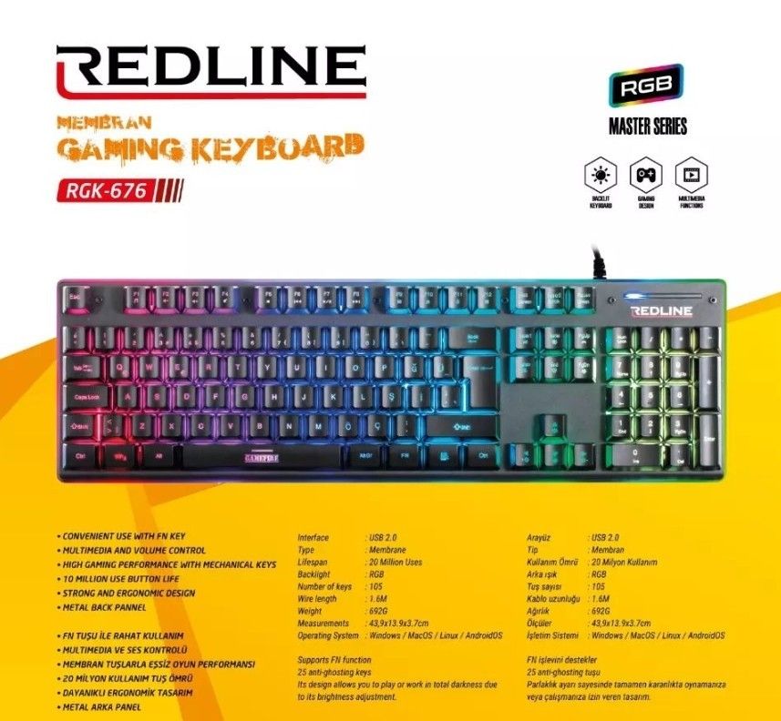 Redline RGK-676 RGB Oyuncu Klavye #2