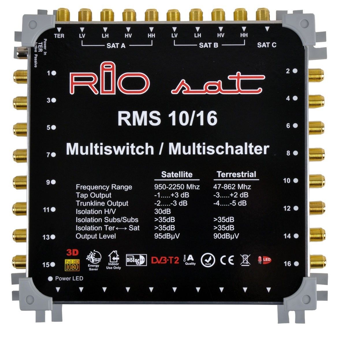 Riosat 10x16K 16 Çıkışlı Merkezi Sistem Santrali