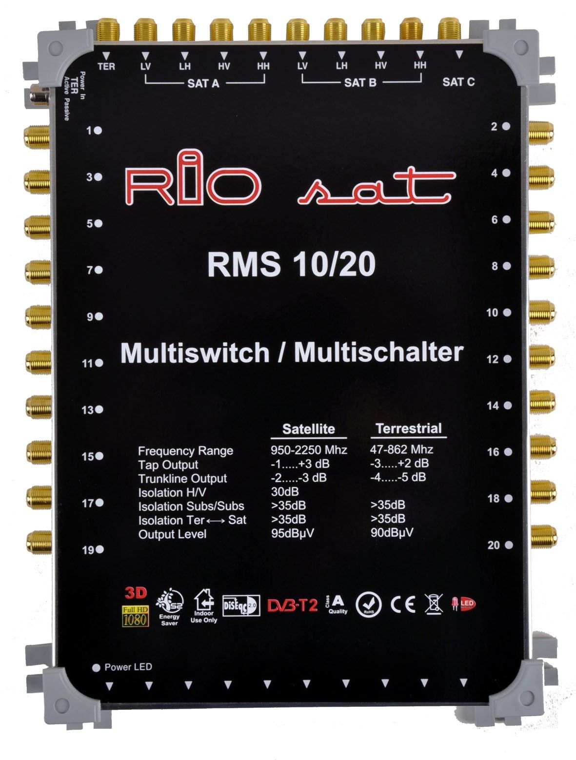 Riosat 10x20K 20 Çıkışlı Merkezi Sistem Santrali