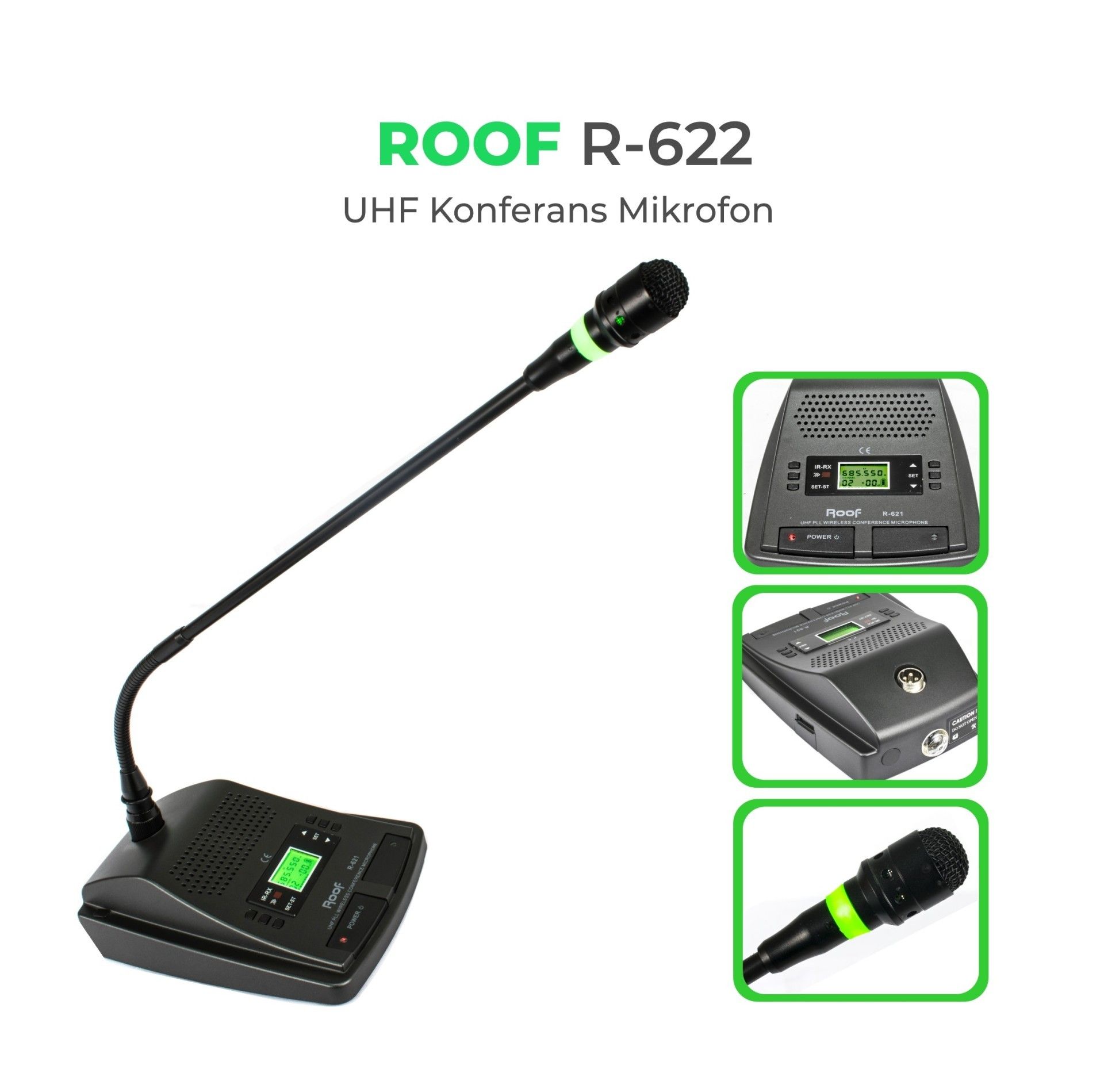 Roof R-621A Gold Uhf 1 Kürsü Kablosuz Mikrofon 470-786MHz #2