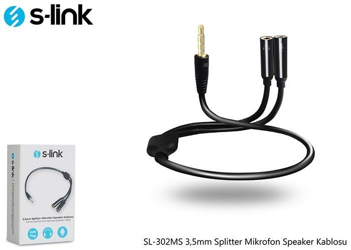 S-Link SL-302MS 3.5mm Splitter Mik. Speaker Kablo #4