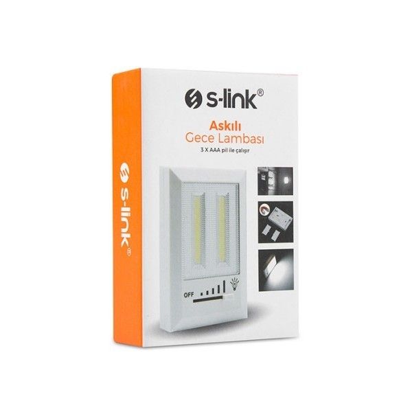 S-Link SL-8700 Kademe Ayarlı Pilli Led Gece Lambas