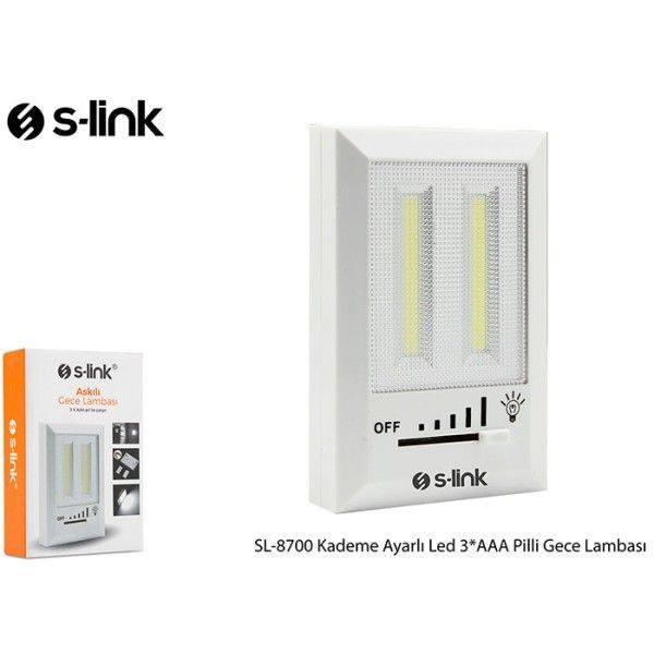 S-Link SL-8700 Kademe Ayarlı Pilli Led Gece Lambas #2