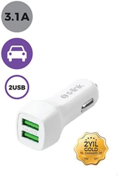 S-Link SW-ACG40B 2xUsb 3.1A Araç Şarj Cihazı Beyaz