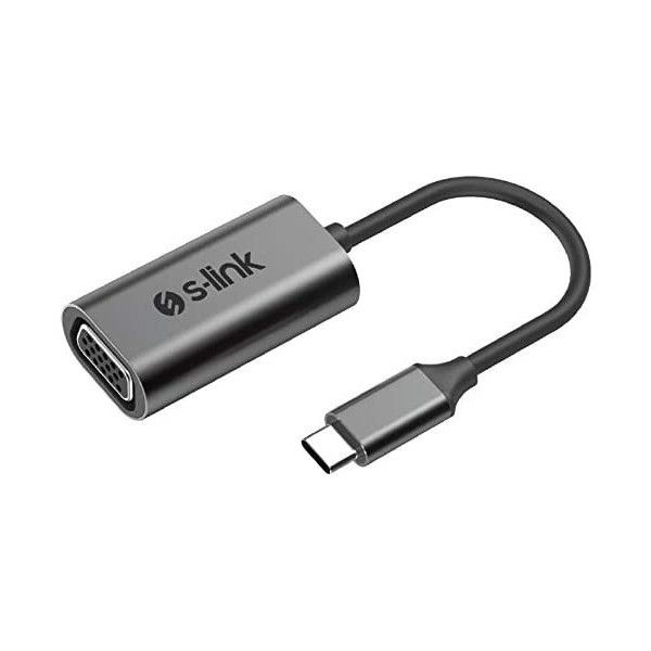 S-Link Swapp SW-U514 Gri Metal Type-C To VGA Hub