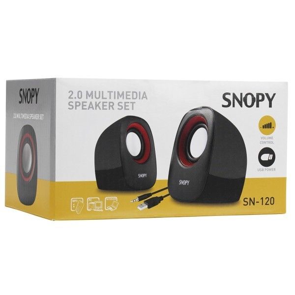 Snopy SN-120 2.0 Siyah,Kırmızı USB Speaker #3