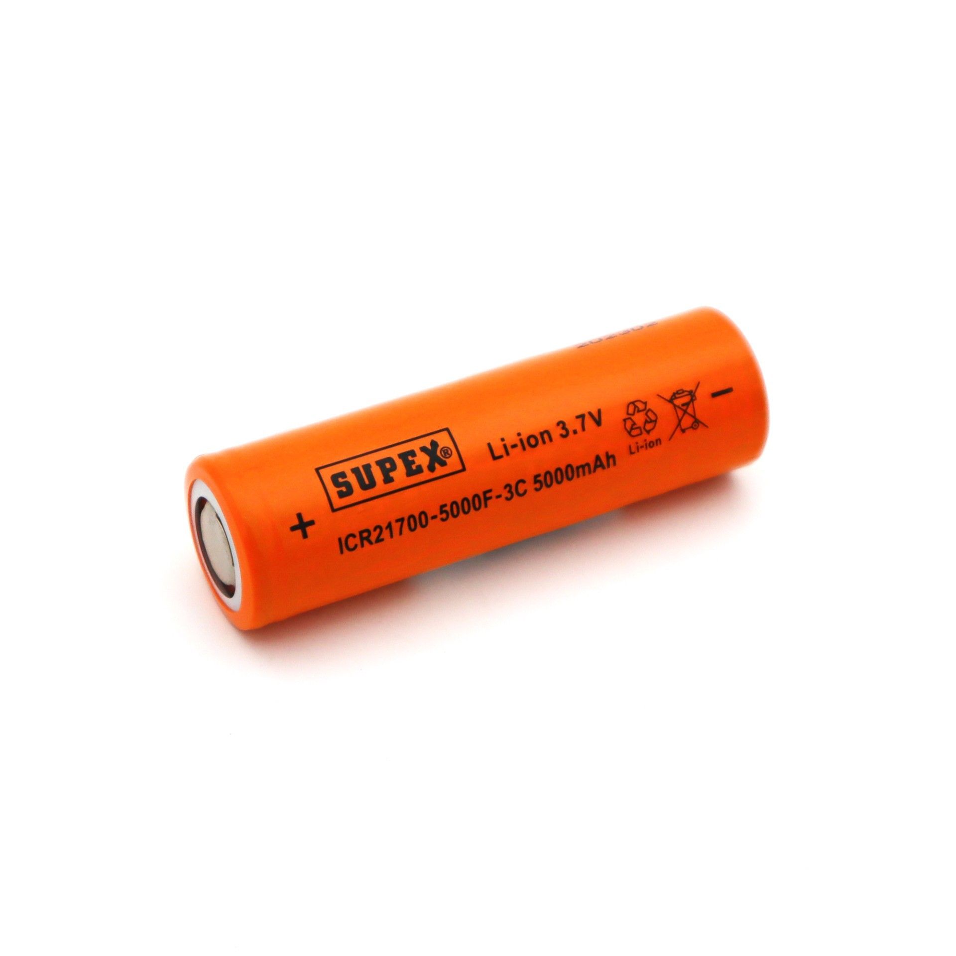 Supex 21700 3.7V 5000mAh 3C Başsız Lityum Pil