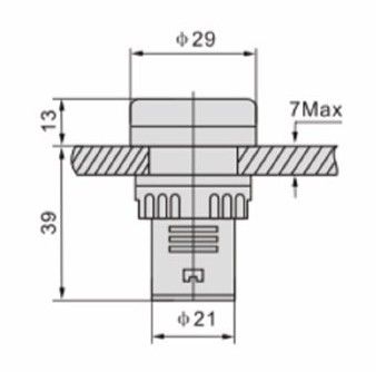 Swion AD22-22DS 22mm 220V Sinyal Lambası (Kırmızı) #2