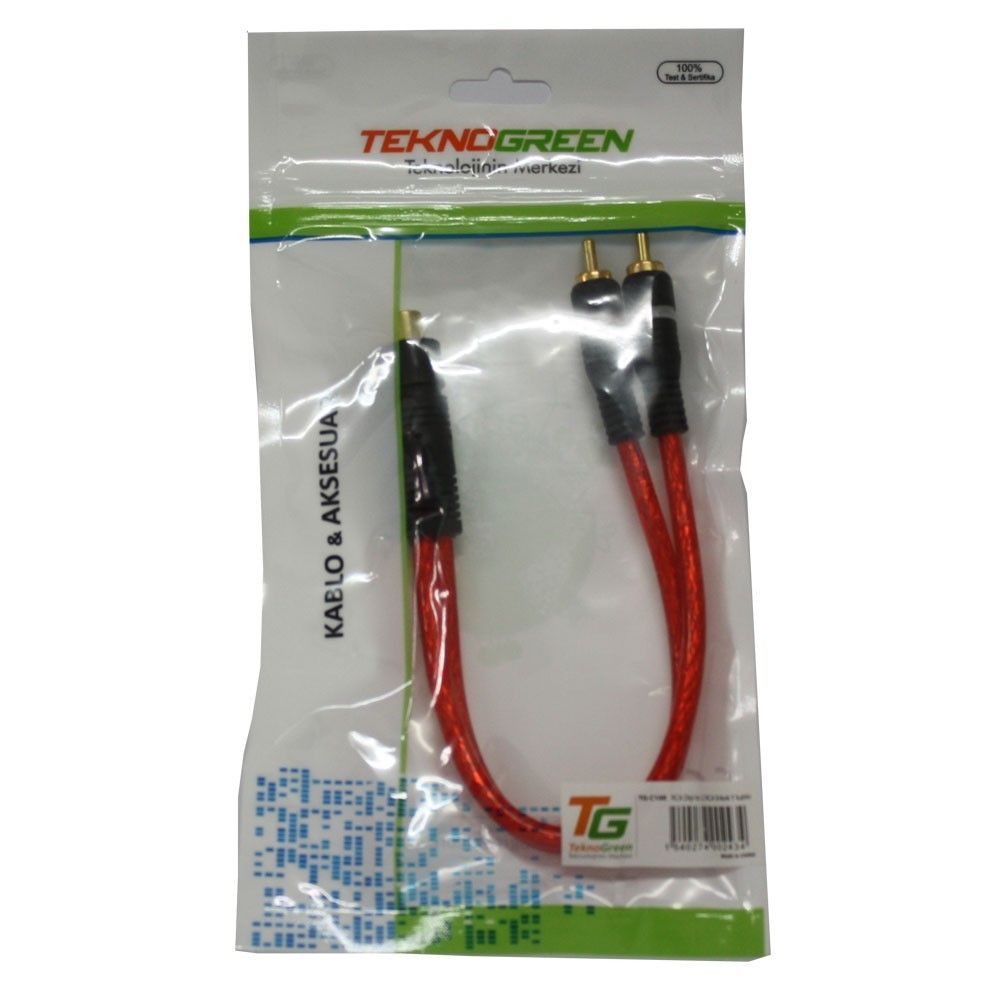 Teknogreen TG-C100 1x Rca Dişi 2x Rca Erkek Y Kablosu #2