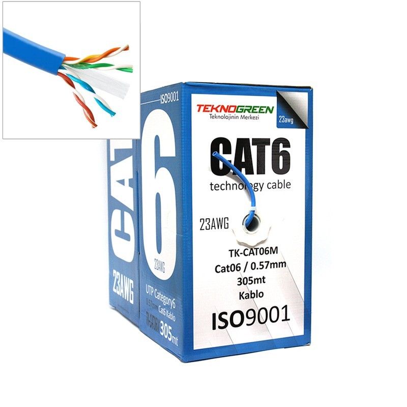 TeknoGreen TK-CAT06M 305m Cat6 0.57mm CCA Kablo