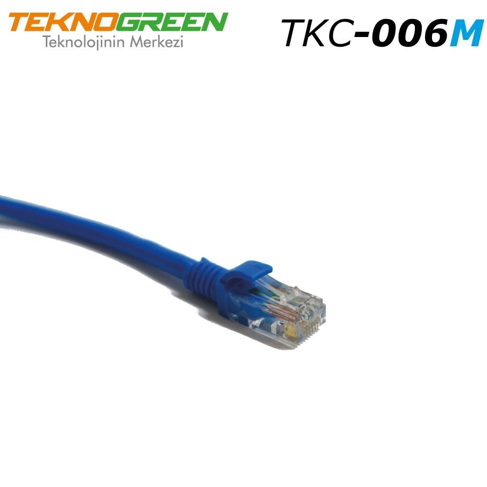 TeknoGreen TKC-006M 0.6m. Cat6 Kablo Mavi