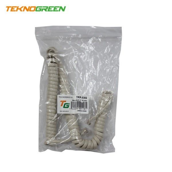 TeknoGreen TKK-03G 3m. Gri Telefon Spiral Kablo