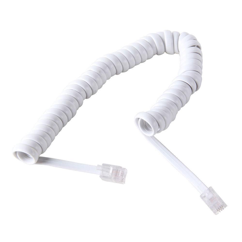 TeknoGreen TKK-03W 3m. Beyaz Telefon Spiral Kablo