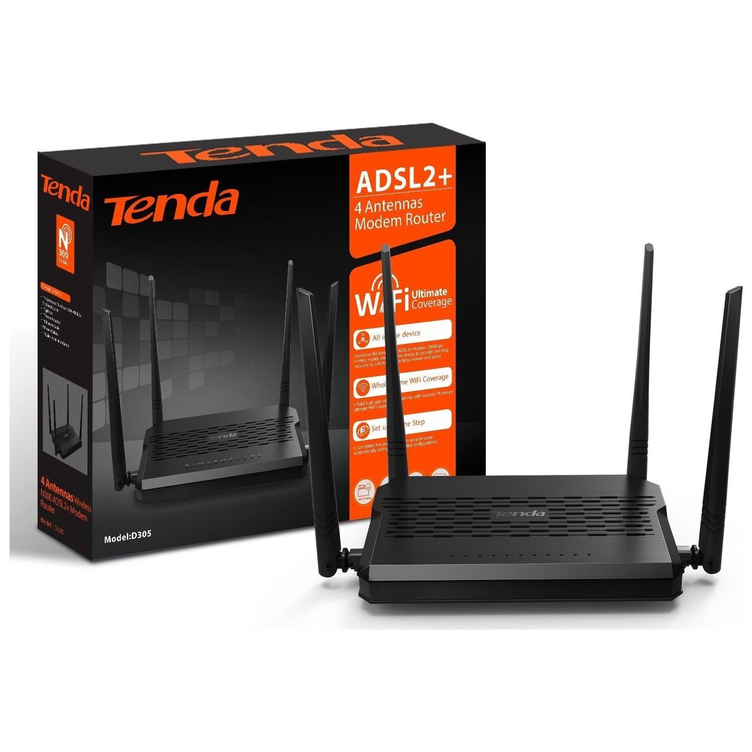 Tenda D305 4 Port Wireless ADSL2+Modem Router #2