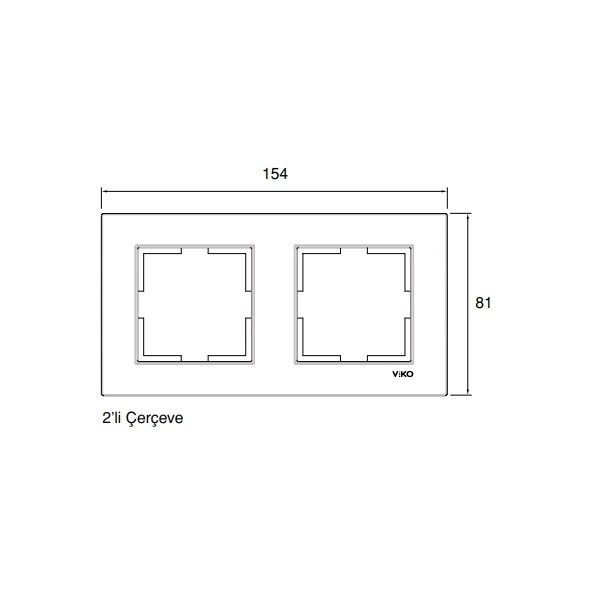 Viko Karre Meridian Beyaz İkili Yatay Çerçeve #2