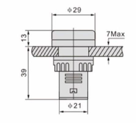 Xider AD22-22DS 22mm 24V Sinyal Lambası (Mavi) #2