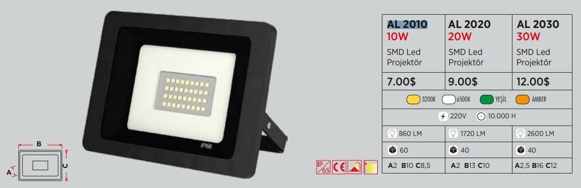 YCL AL-2010G 10W SMD Led Projektör Günışığı #2