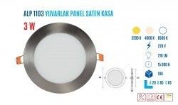 YCL ALP-1103G 3W Sıvaaltı Yuvarlak Günış Saten Pan #2