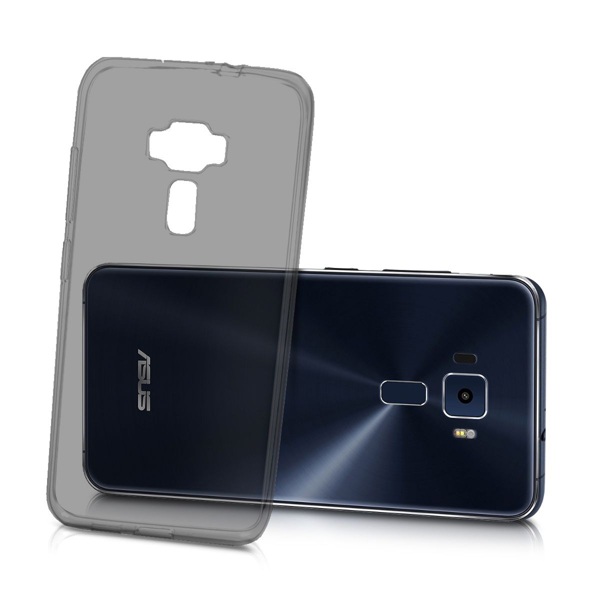 Asus Zenfone 3 5.2' Kılıf Soft Silikon Şeffaf/Siyah Arka Kapak