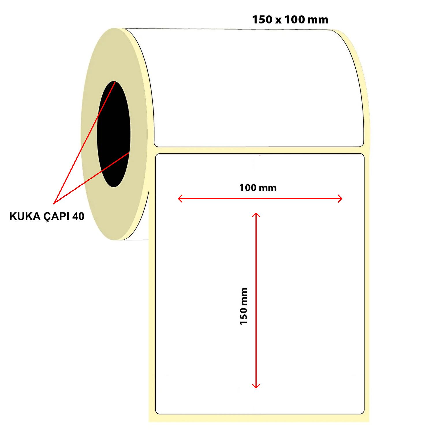 Barkod 100x150 Termal Etiket Eko Termal 250 Sarım 1 Rulo