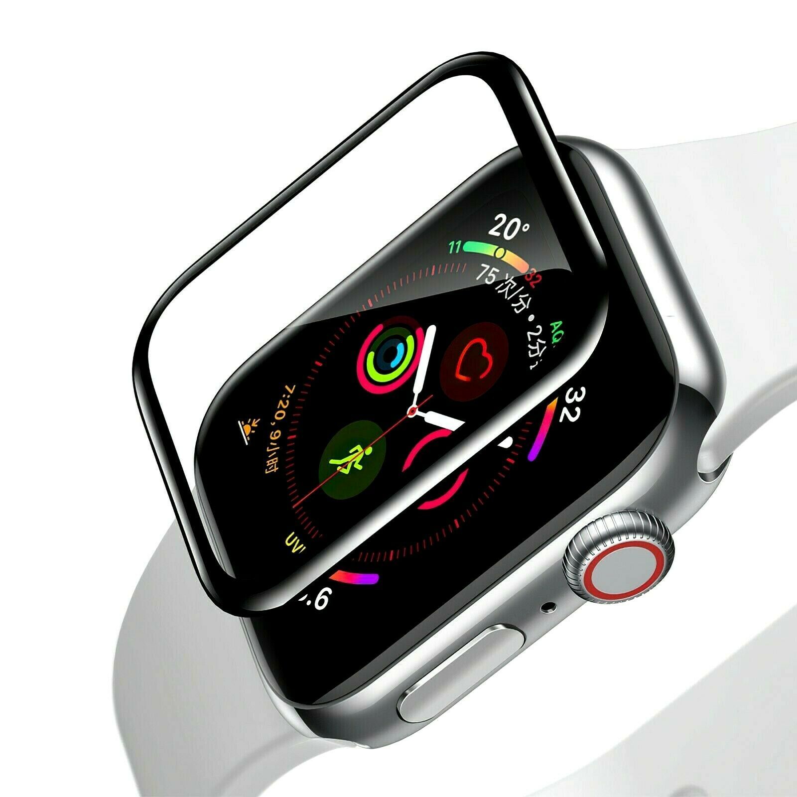 Bufalo Apple Watch 44mm Ekran Koruyucu 3D Kavisli PMMA Nano Siyah Çerçeve