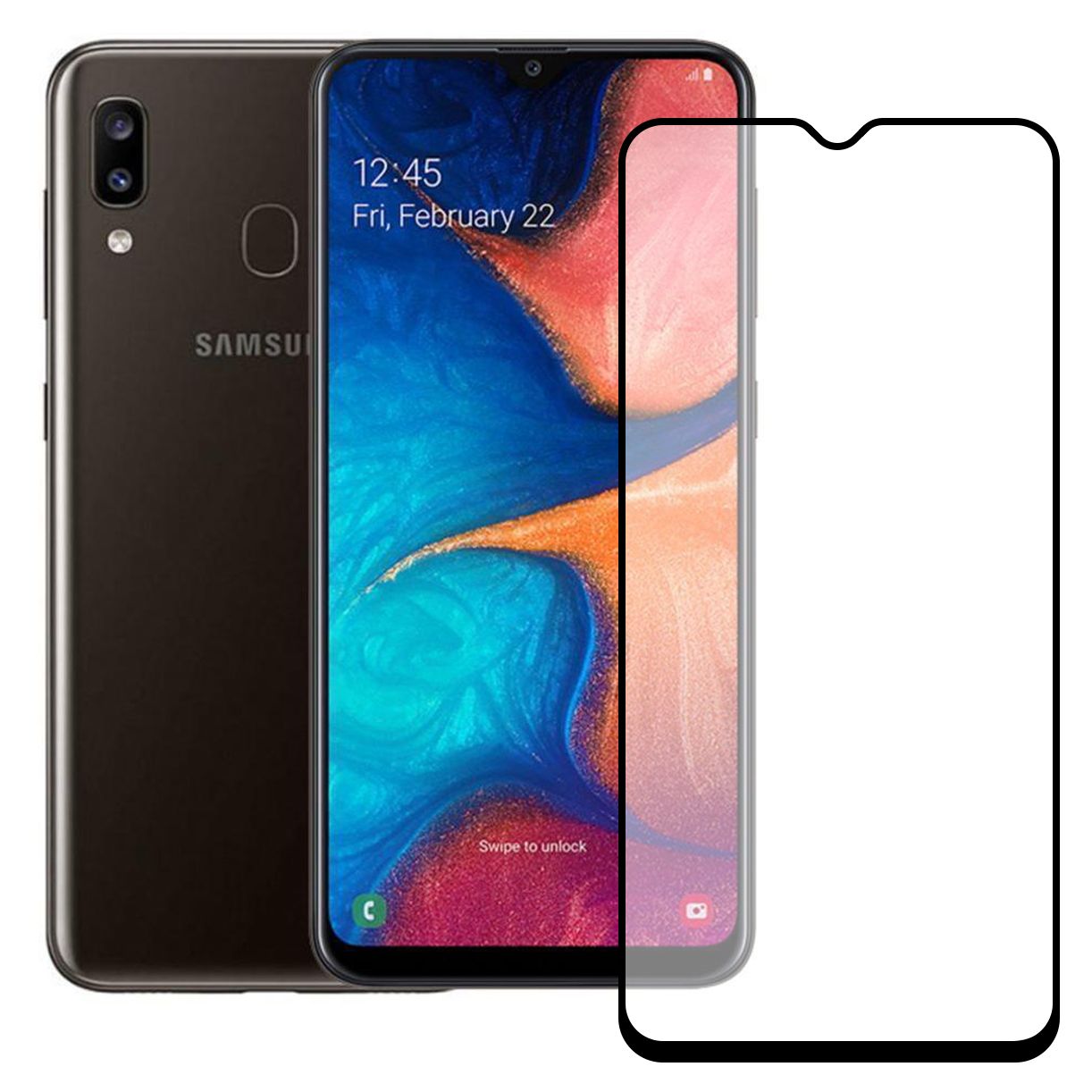 Bufalo Samsung Galaxy A20 / M30 Ekran Koruyucu Seramik Mat Nano 9D Tam Kaplama Siyah