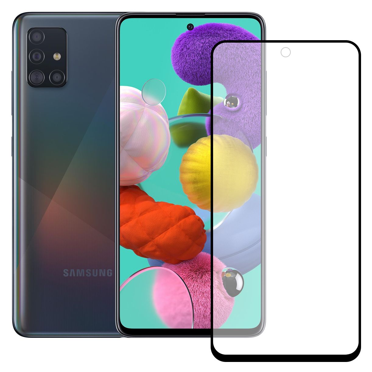 Bufalo Samsung Galaxy A51 Ekran Koruyucu Seramik Mat Nano 9D Tam Kaplama Siyah