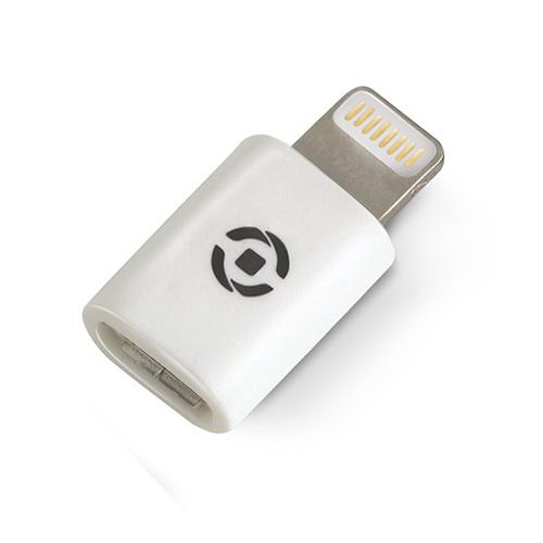 CELLY Micro USB - Lightning MFI Lisanslı Dönüştürücü Adaptör Beyaz