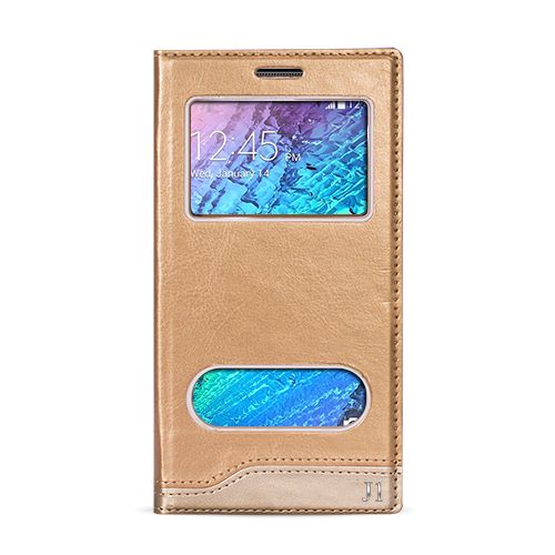 FitCase Dolce Galaxy J1 (J100) Gizli Mıknatıslı Pencereli Kılıf Gold