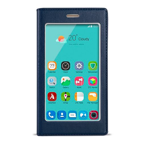 FitCase Dolce Nokia 5 Gizli Mıknatıslı Pencereli Kılıf Lacivert Mavi