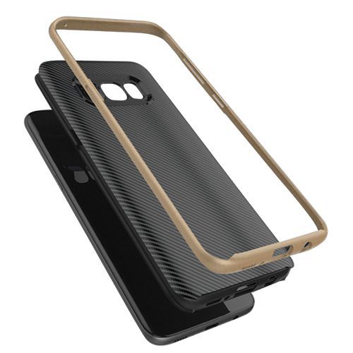 FitCase Galaxy S8 Plus (G955) 2in1 Carbon Desen Arka Kapak Gold