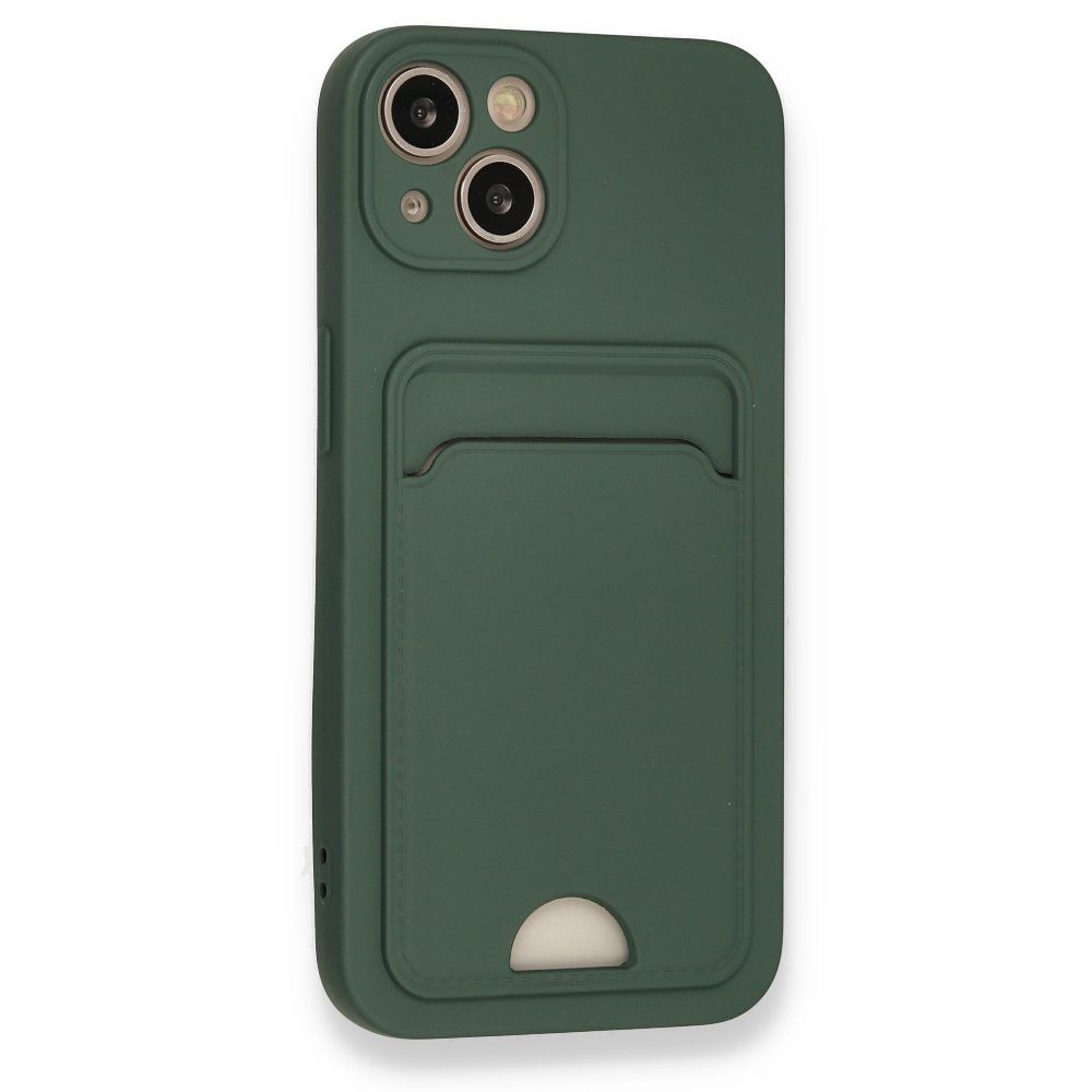 FitCase iPhone 13 Cardy Soft Delikli Kartlık Cepli Silikon Kapak