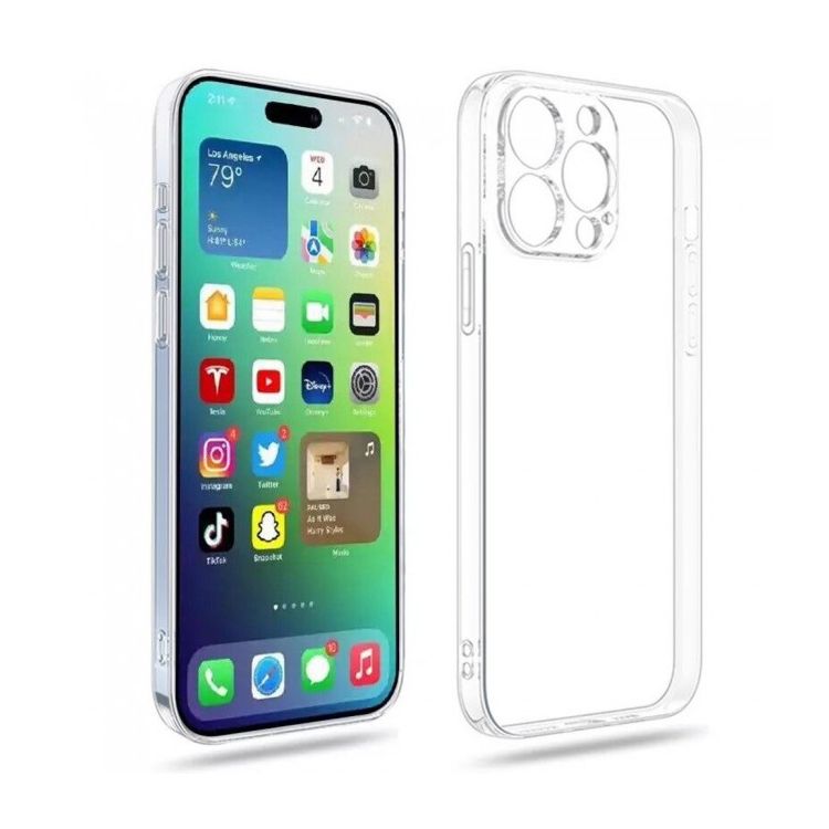 FitCase iPhone 15 Pro Kılıf Kamera Korumalı Silikon Şeffaf Arka Kapak