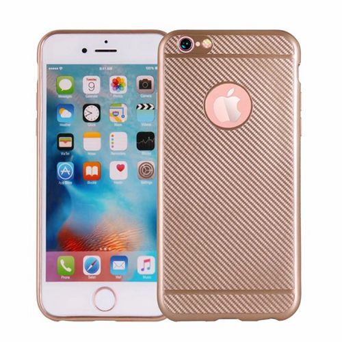 FitCase iPhone 6-6s Plus Carbon Desen  Arka Kapak Gold