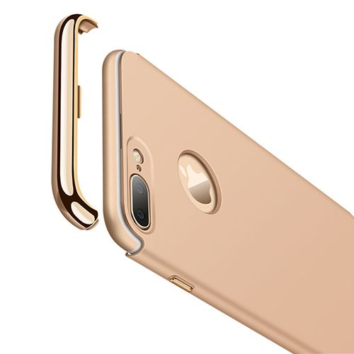 FitCase iPhone 7 Plus / 8 Plus Kılıf Golden Frame Arka Kapak Gold