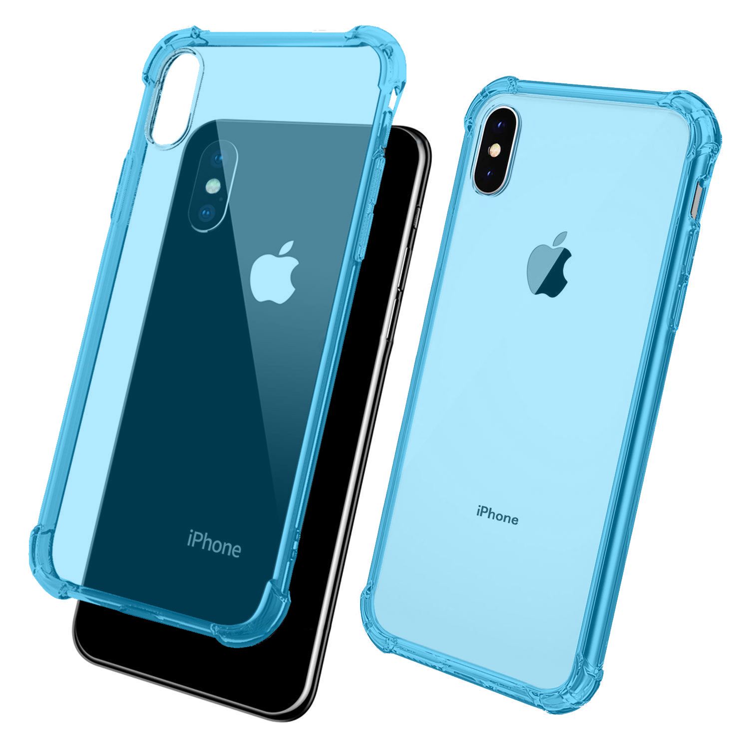 FitCase iPhone X/XS Rugged Silikon Arka Kapak Mavi