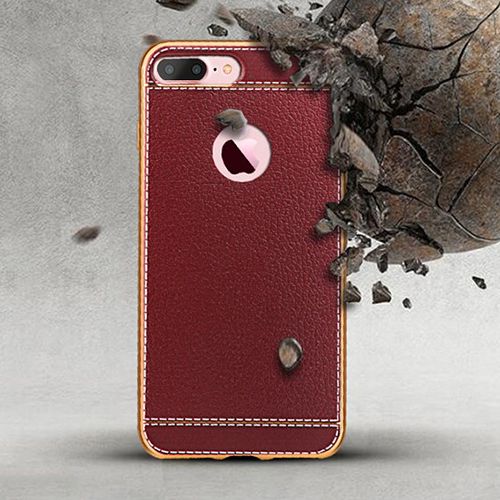 FitCase Laser Elegant iPhone 7-8 Plus Silikon Arka Kapak Kahverengi