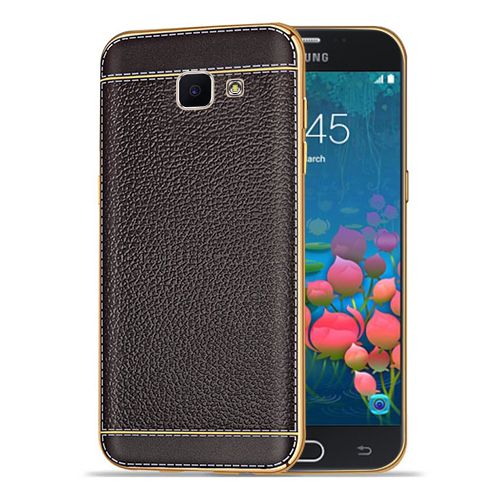 FitCase Laser Elegant Samsung Galaxy J5 Prime (G570) Silikon Arka Kapak Kahverengi