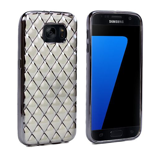 FitCase Laser Samsung S7 (G930) Baklava Desenli Silver