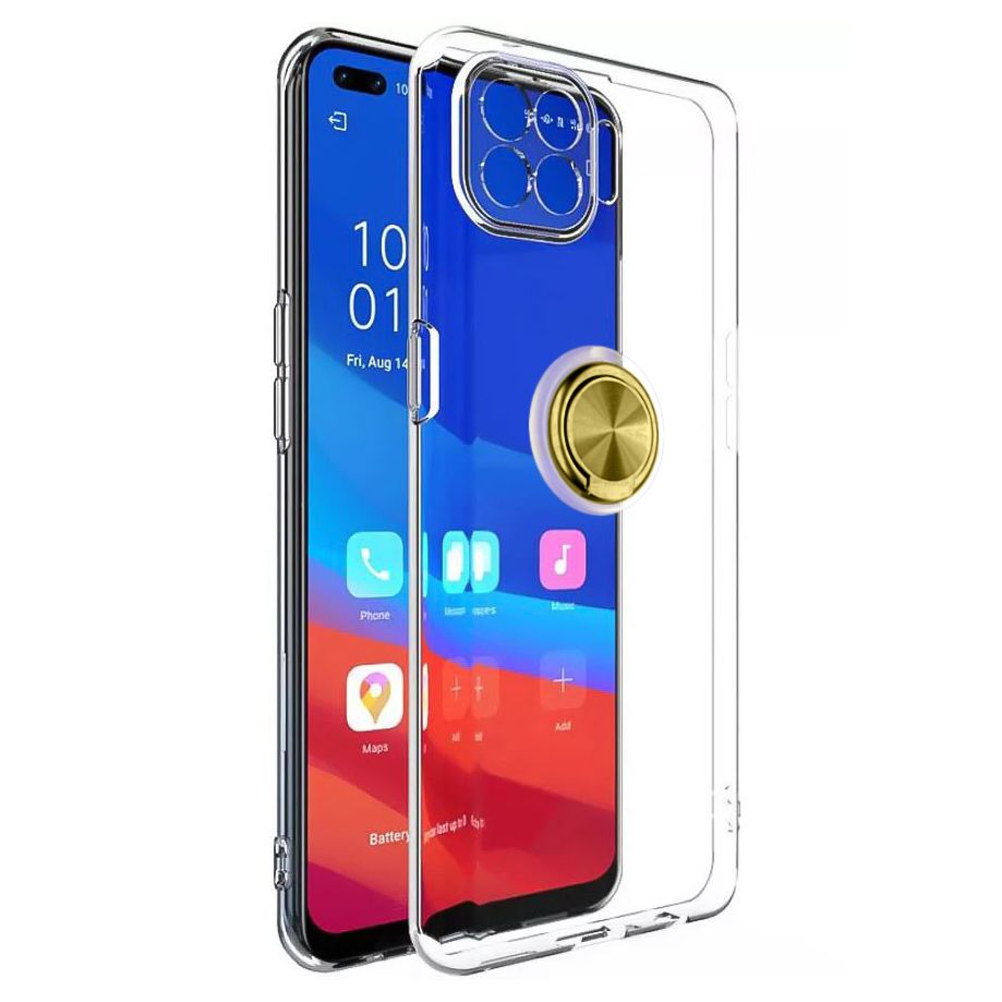 FitCase Oppo A73 Kılıf Gross Ring Şeffaf Arka Kapak