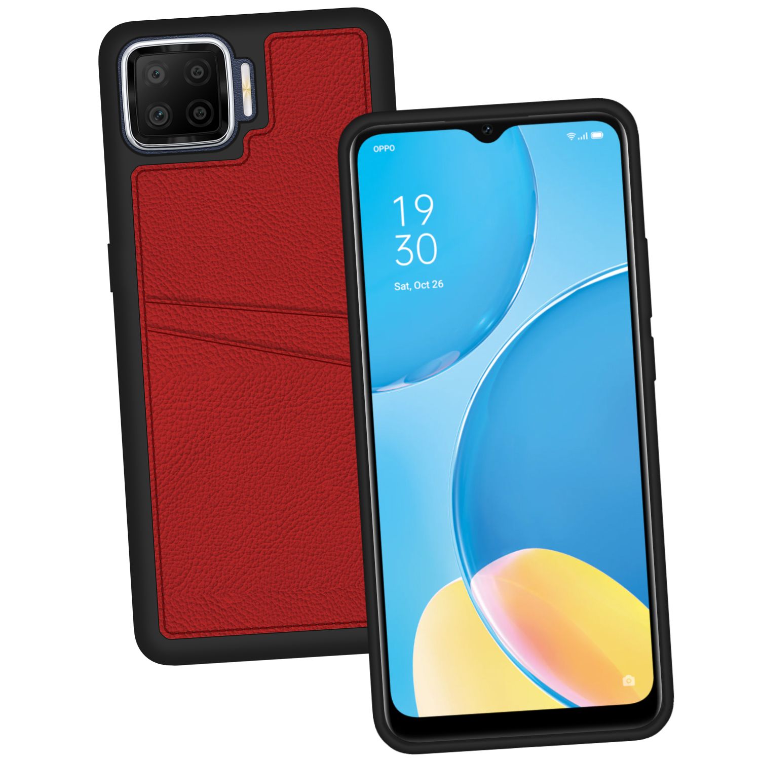 FitCase Oppo A73 Kılıf Proda Deri Çift Kartlık Cepli Kapak