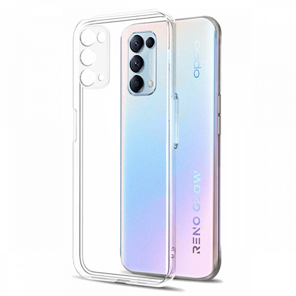 FitCase Oppo Reno 5 Pro 5G Kılıf Kamera Korumalı Silikon Şeffaf Arka Kapak