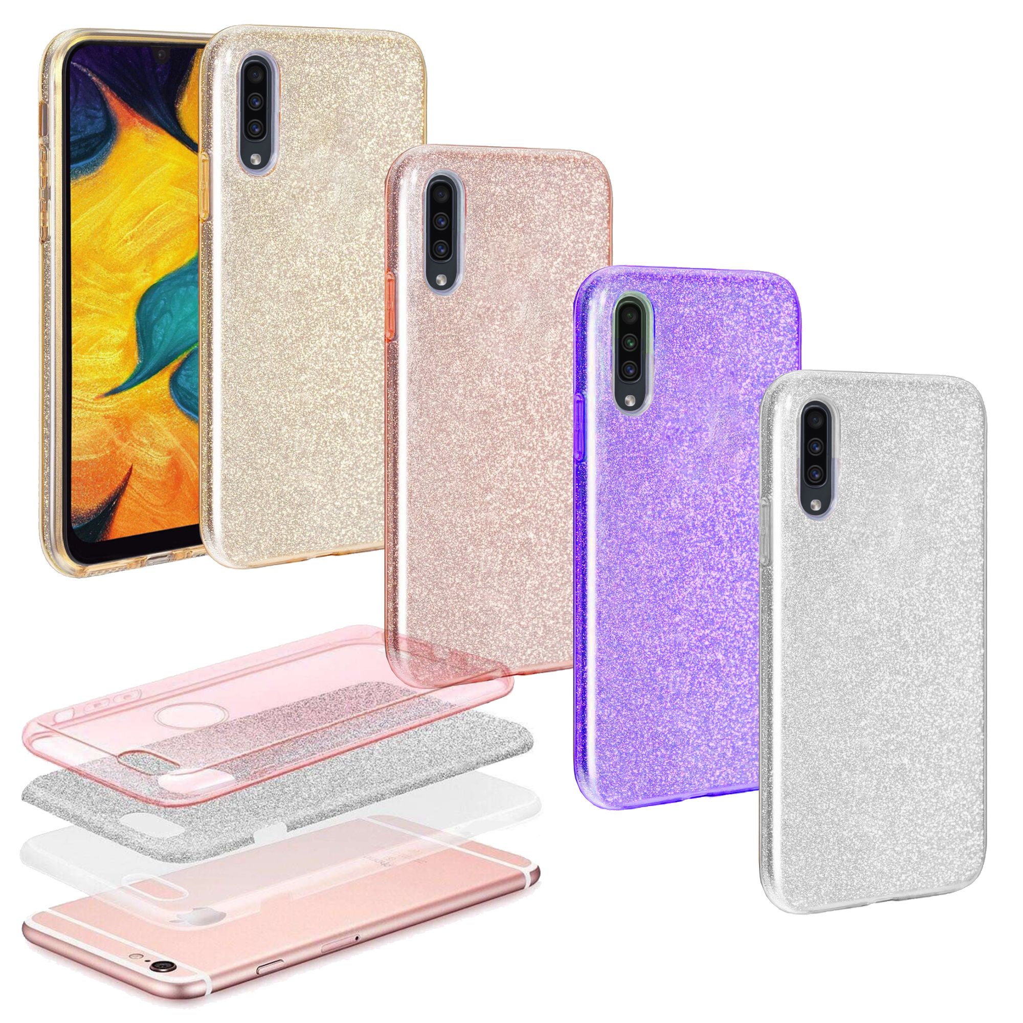 FitCase Samsung Galaxy A30S (A307) 3in1 Simli Silikon Arka Kapak-Kılıf