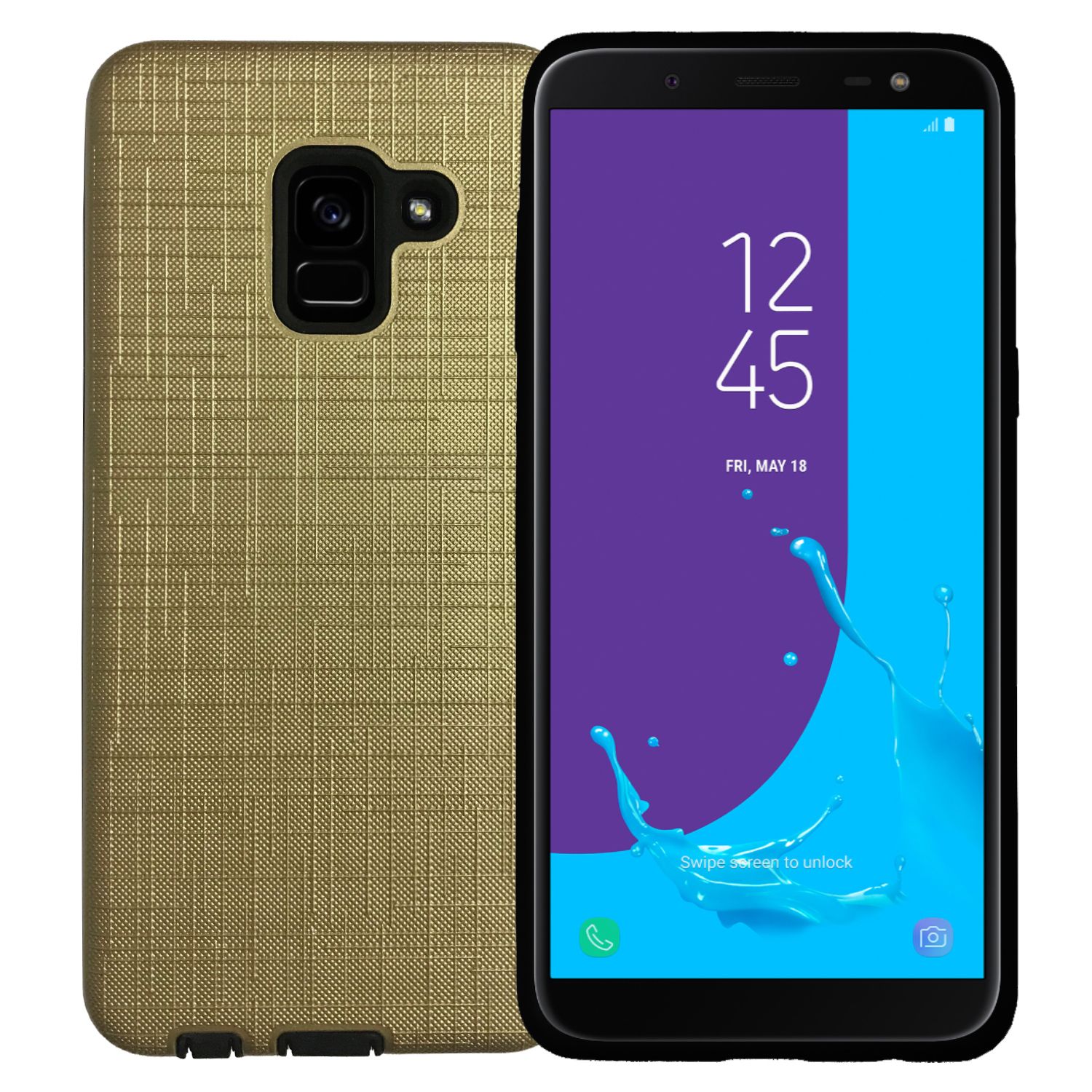 FitCase Samsung Galaxy A8 2018 (A530) Kılıf New YouYou Arka Kapak Gold