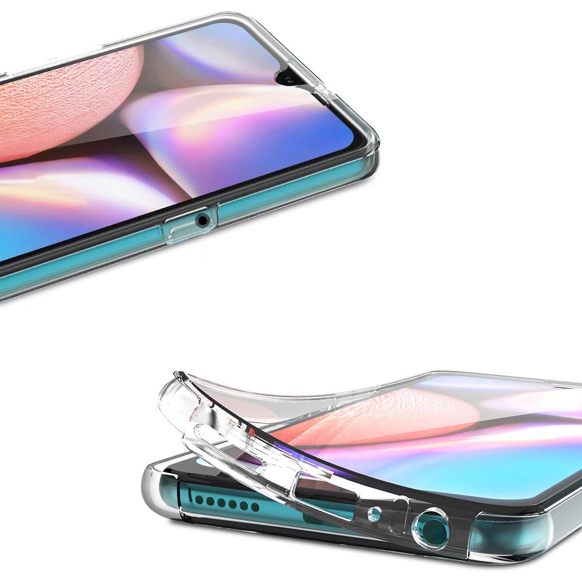 FitCase Samsung Galaxy A30s A307 Kılıf 360 Derece Korumalı Ön Arka Şeffaf