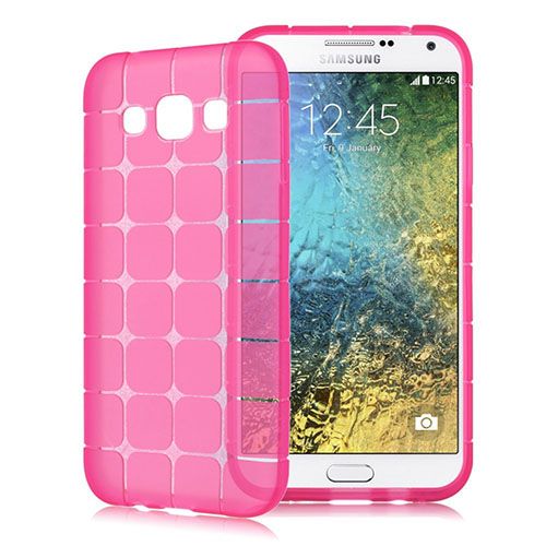 FitCase Samsung Galaxy E5 (E500) Plaid Silikon Arka Kapak Pembe